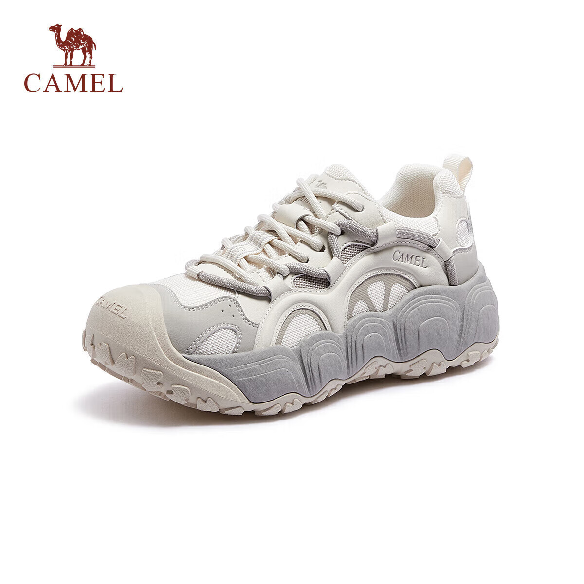 CAMEL [Dilireba's Same Style] Neng Meng Chou Meng Women's Sneakers Casual Sports Shoes L25A202062 Beige/gray 38