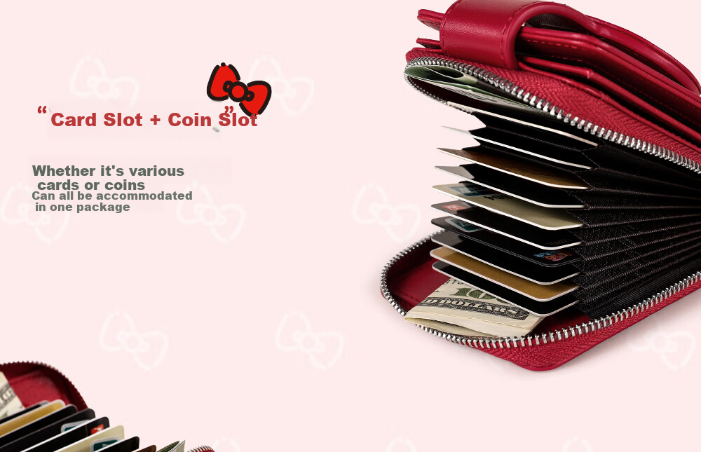 Toutou HELLOKITTY Multi-Card Holder Wallet, Zodiac Year Red, Birthday Gift for Girls, Present for Girlfriend 35