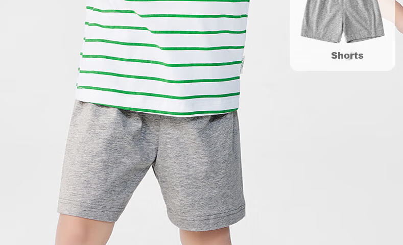 Minimumuwu Children's Short-Sleeve Outfit, Summer 2026 New Style, Boys' Pure Cotton Top, Girls' Round Neck Short-Sleeve Shorts Set 1