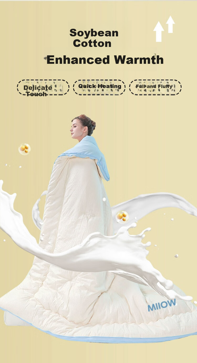 Maoren Class A 10% Soybean Fiber Comforter, Spring And Autumn Duvet Insert 5 Jin (2.5 Kg), 150*200cm, Yuanqi Blue 10