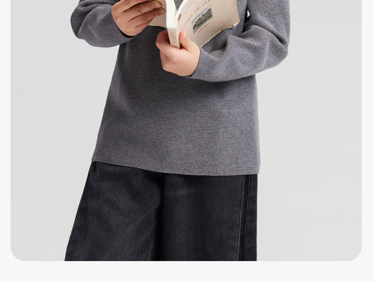 Zuo Xi Boys' Base Layer Sweater Big Kids Autumn Winter 2025 New Children's Half Turtleneck Knitwear Boys Gray 150cm 19
