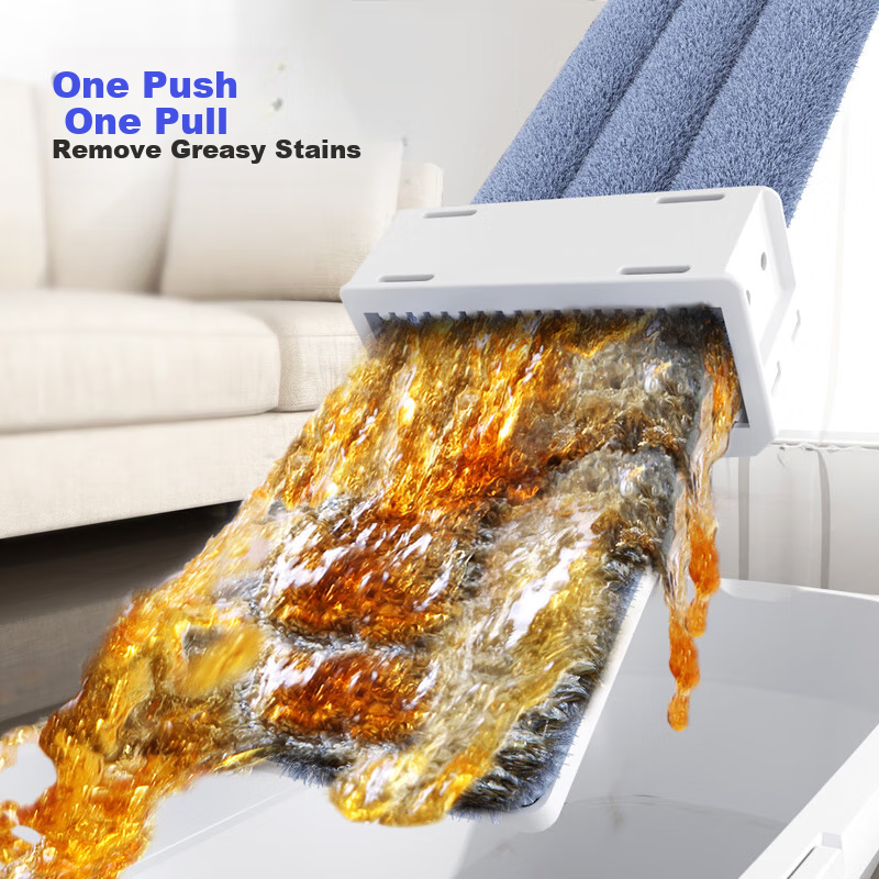 Wuyuehua Flat Mop, 45CM, 2 Pieces of Cloth with Aluminum Strip Reinforcement, Durable And Sturdy Floor Mop, No-Hand Washing, Suitable for Both Dry And Wet Use