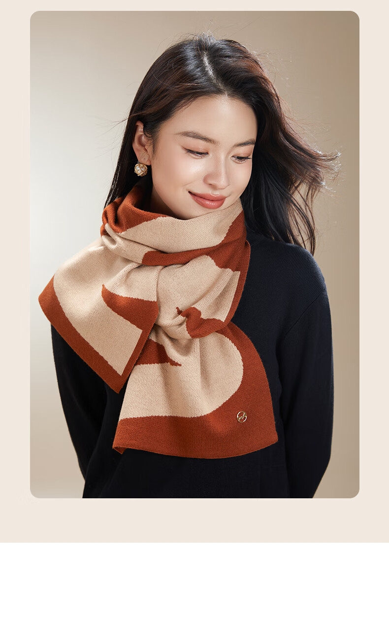 MiiOW Scarf for Women, Autumn And Winter Ladies' Wool-Blend Warm Neck Warmer, Gift for Girlfriend, National Day Birthday Present, New Year Gift Box Set 4