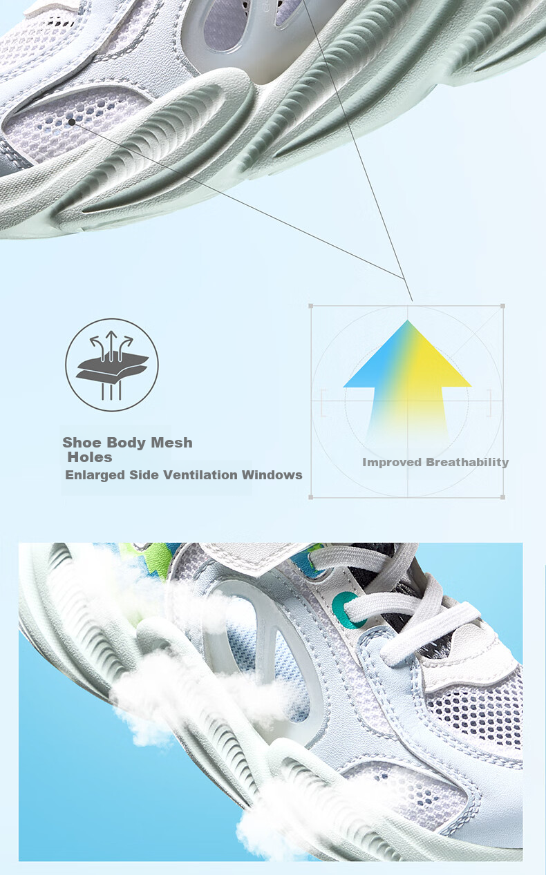ERKE Children's Shoes, Girls' Sandals for Older And Younger Kids, Hollow-Out Beach Frame Shoes, Micro-Crystal White/Sea Shell Pink, Size 30 9