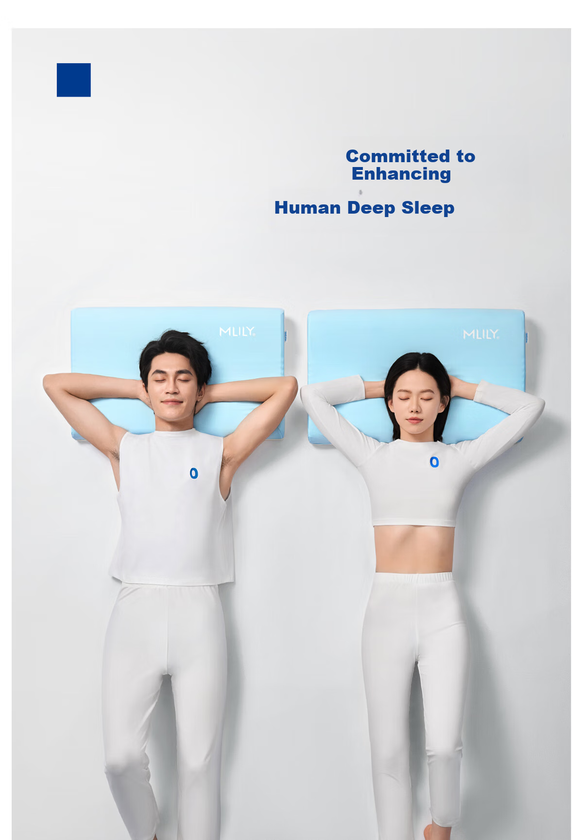 MLILY Hotel Zero Pressure Pillow, Cervical Spine Support, Sleep Aid, Slow Rebound Deep Sleep Memory Foam Pillow, Gift Box Set 1