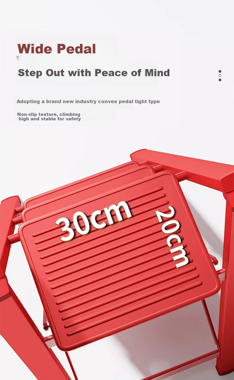 Jiuqiangu Folding Ladder, Household Use, Extendable, High Carbon Steel, A-Frame Ladder, Indoor Multi-Functional Staircase, Lightweight Climbing Step Ladder, 8584 3
