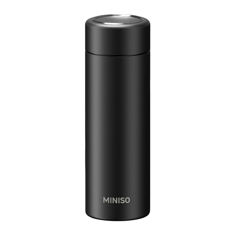MINISO Children's Insulated Cup, Large Capacity, for Boys And Girls, 316L Stainless Steel, High-End Tea Infuser Mug, Matte Black