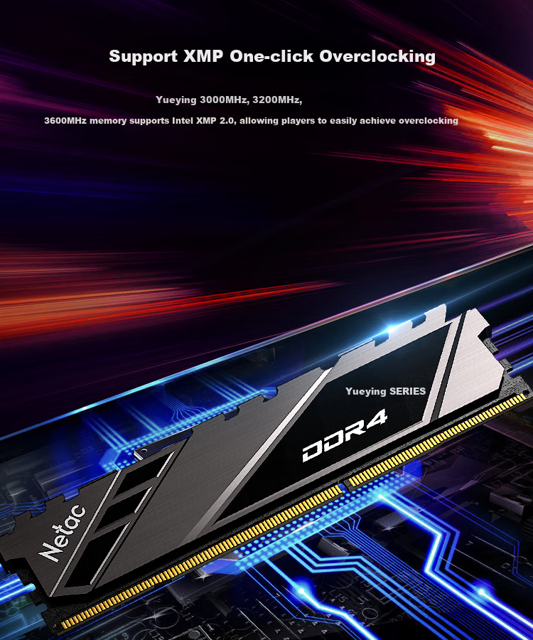 Netac 32GB (16GBx2) DDR4 3200 Desktop Memory Kit Yueying II Series Gaming Heat Spreader - Premium Chips (C16) White 6