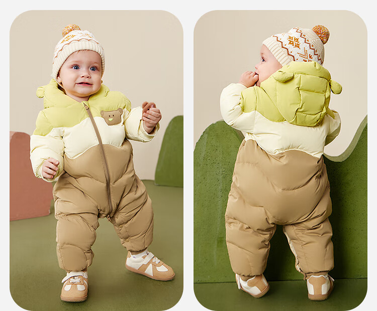 Minibala Unisex Kids Down Jumpsuit Baby Cute Romper 2025 Winter 5