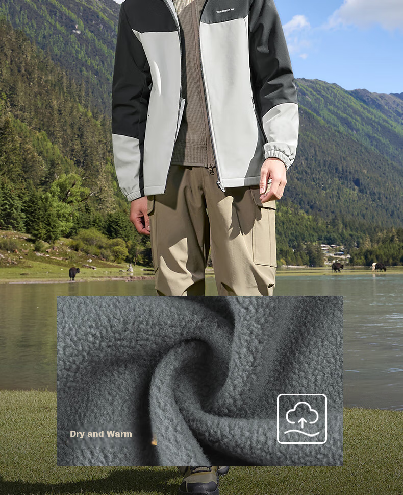 361° Men's Spring Jacket, Triple-Protection Sports Outdoor Water-Repellent Casual Fleece-Lined Coat, Style 652544602-1 8