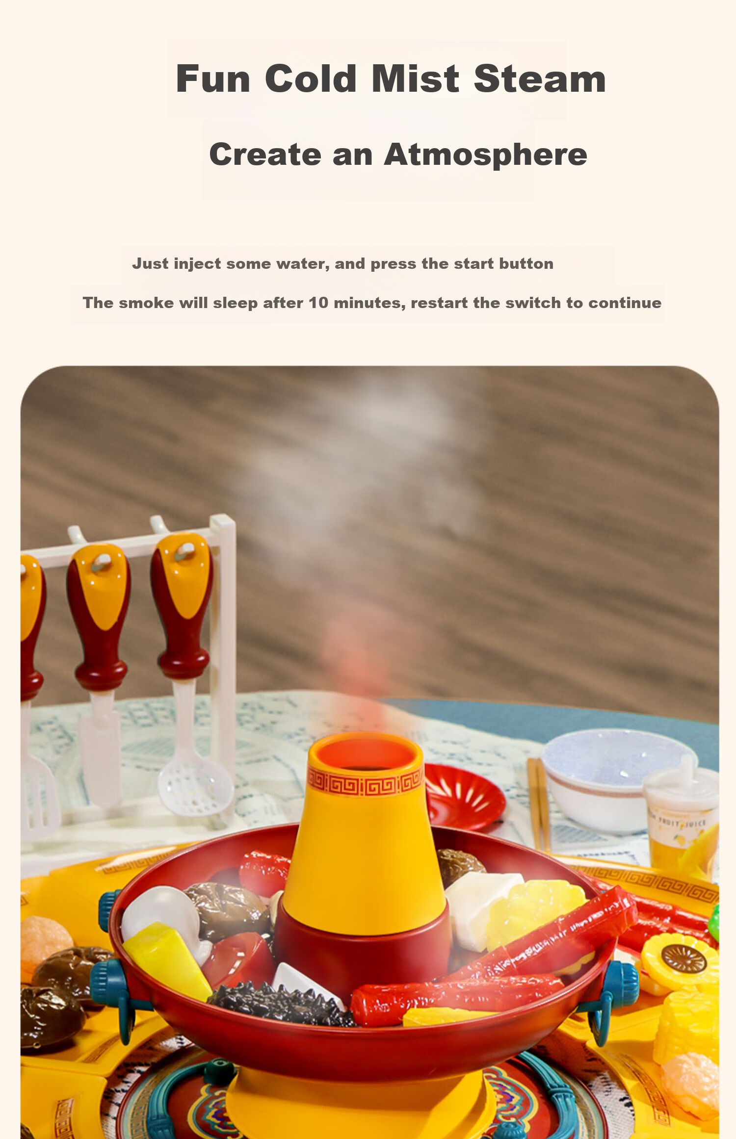 Cawndilla Families Children's Pretend Kitchen Playset, Cooking And Cutting Toys for Boys And Girls Aged 1-3 Birthday Gift 6