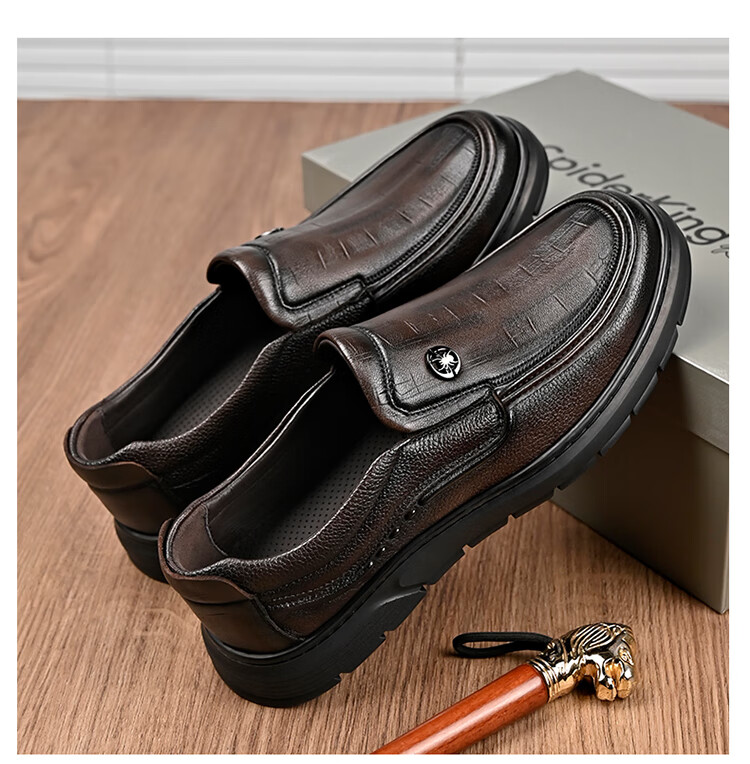 Spider King Men's Shoes 2025 Autumn Winter New Lambskin Soft Breathable Business Casual Dad Shoes Brown Size 40 16