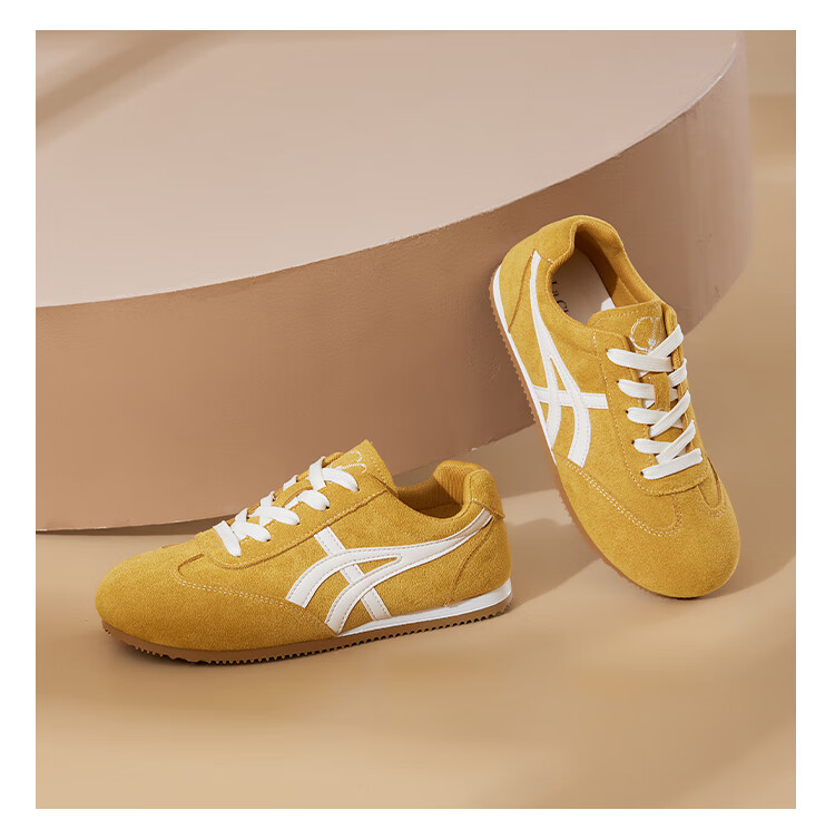 La Chapelle Women's Thick Sole Casual Low-top Lightweight Sports Shoes - XXE6625Z Yellow Size 37 9