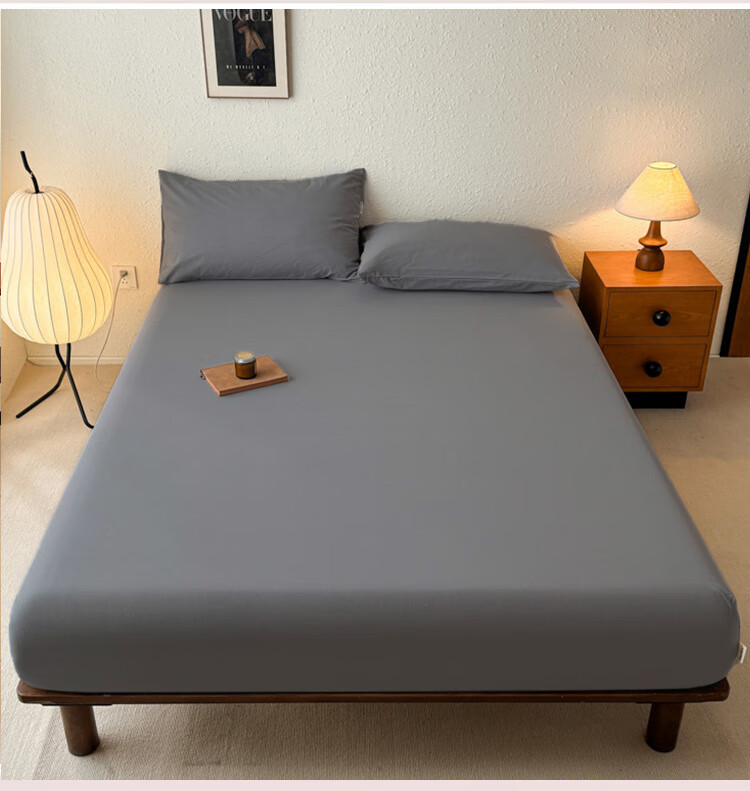 MUJI A-Class 100% Cotton Fitted Sheet Single Piece Mattress Protector Non-Slip Full Cotton All-Inclusive Bed Cover 1.8x2m 16