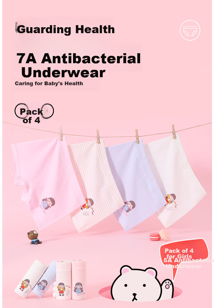 YUZHAOLIN Girls' Underwear, 7A Antibacterial Panties, Comfortable Breathable Shorts for Female Students, No Wedgie 1