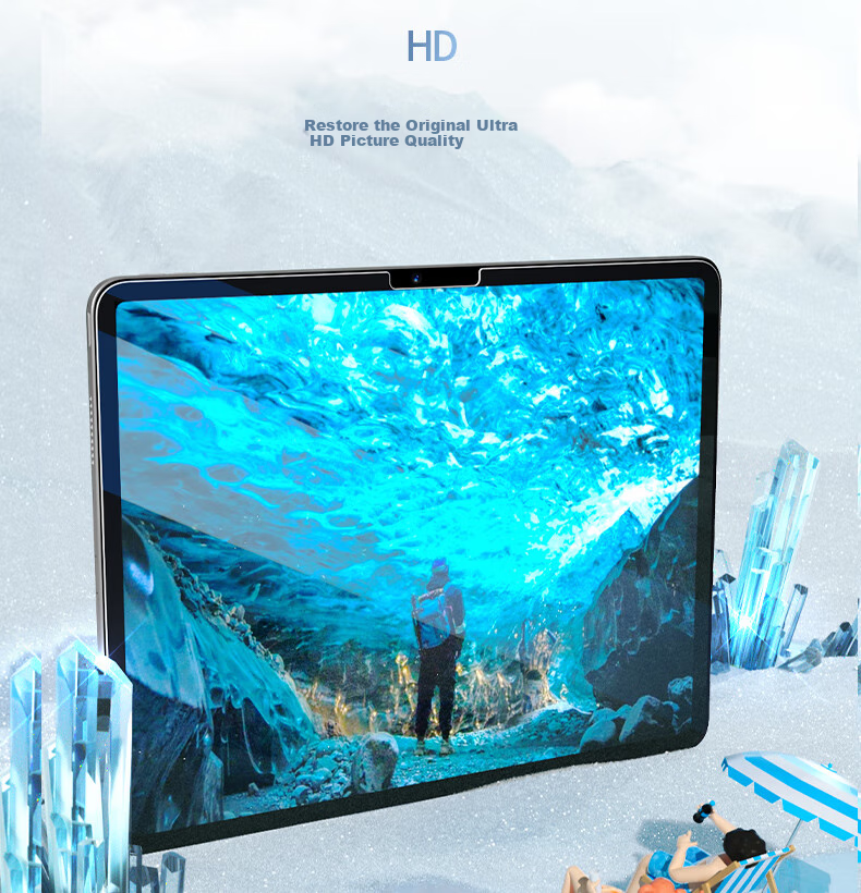Lanxingxiansheng Tempered Glass Screen Protector for IPad Air 2026/2025/2024, Compatible with M4/M3/M2 Chips, 11-Inch Apple Tablet, HD Clear Anti-Fingerprint Dust-Free Quick Installation Film 8