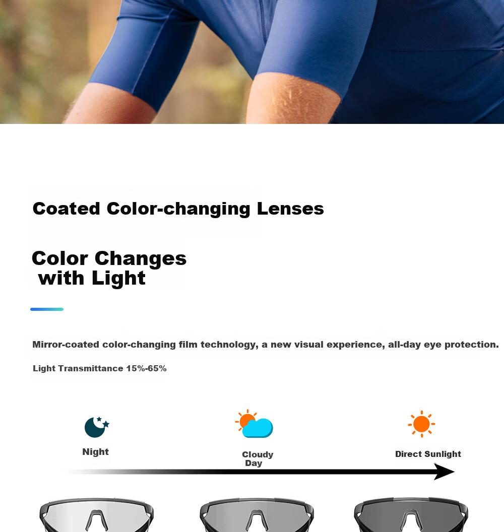 MAGICSHINE Professional Photochromic Cycling Glasses, Day And Night Use, Windproof Goggles, RL001B (White + Pink) 6
