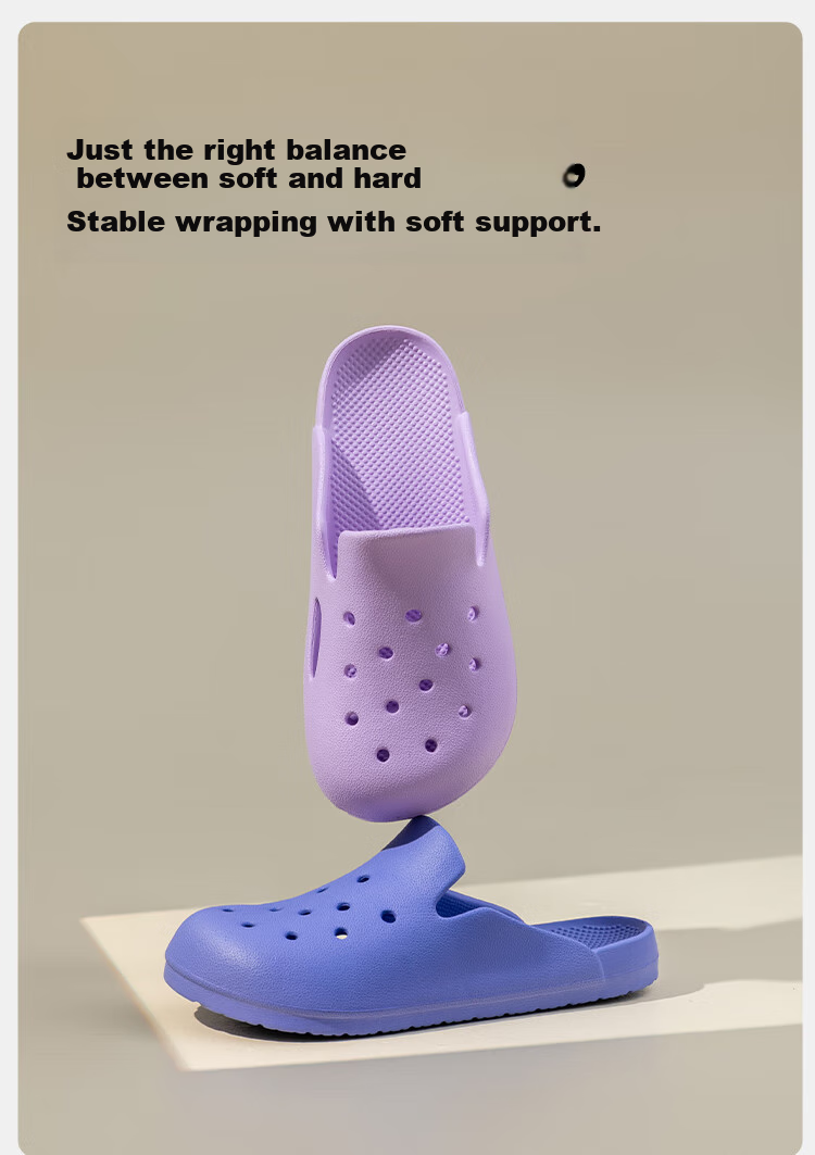 Home Story × Jingdong Co-Branded EVA Odor-Resistant Ultra-Soft Perforated Slippers for Children, Yellow, Size 31-32 4