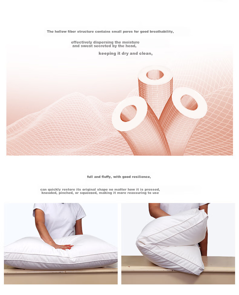 FUANNA Home Textile Pillow Core, Pure Cotton Fabric, Antibacterial Pillow, Adult Soft Pillow, Hotel Pillow, Fiber Pillow, Low Pillow, 70*45cm 5