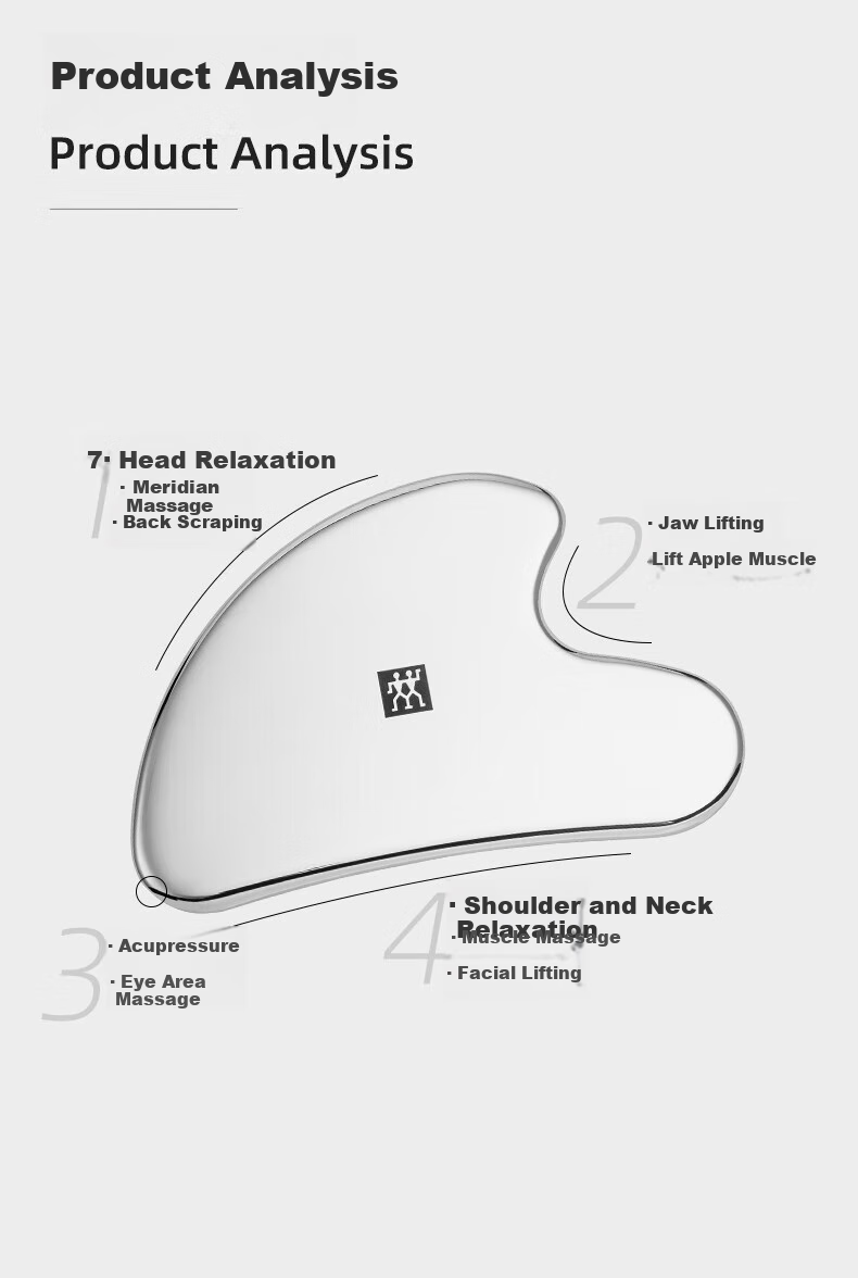 ZWILLING Gua Sha Board, Facial Massage Tool, Lifting And Tissue-Removing Stick, German Quality Stainless Steel, Can Be Used for Ice Compress, Birthday Gift for Women, Mid-Autumn Festival Gift for Female Teachers 10