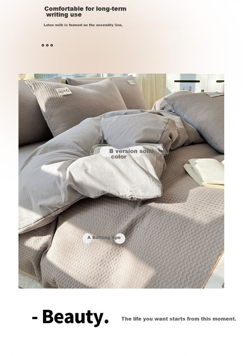 Wuyinliangpin Huafuge A-Grade 60S Pure Cotton Four-Piece Bedding Set, All-Cotton Bed Sheet And Duvet Cover, for 1.5/1.8 Meter Beds 5