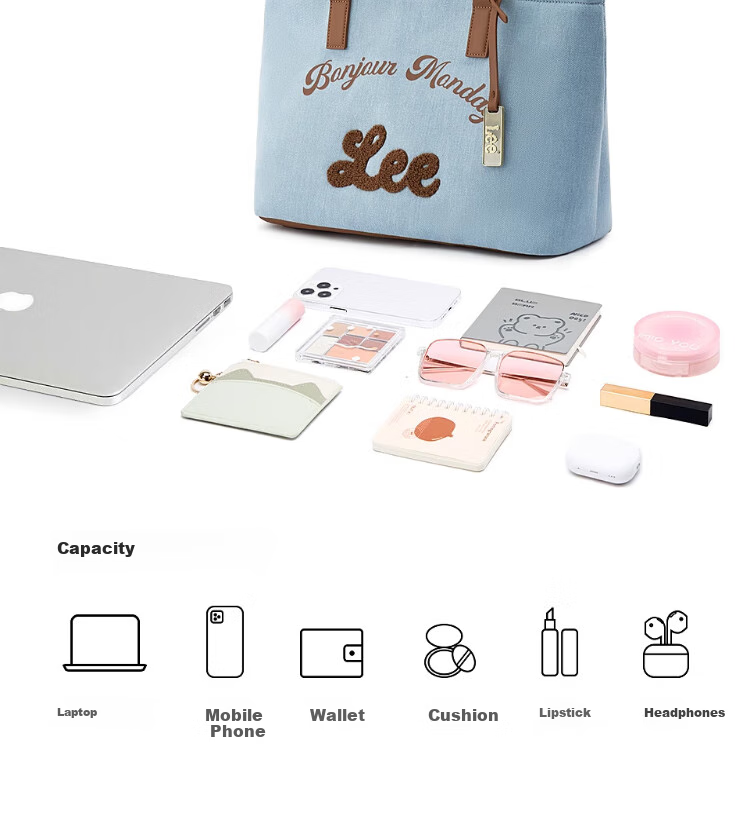 Lee Women's New Tote Bag, Handbag for School, Large Capacity Laptop Bag, Shoulder Bag, Gift, Birthday Present 7