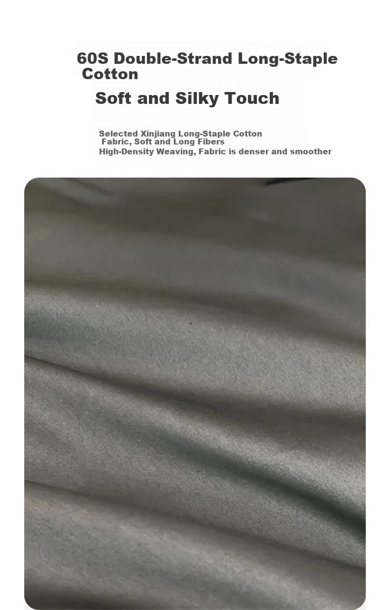 Huangchaojiasi 60s Four-Piece Set, Luxury Long-Staple Xinjiang Cotton, 100% Pure Cotton Duvet Cover And Bed Sheet, for 1.8/1.5 Meter Bed 7