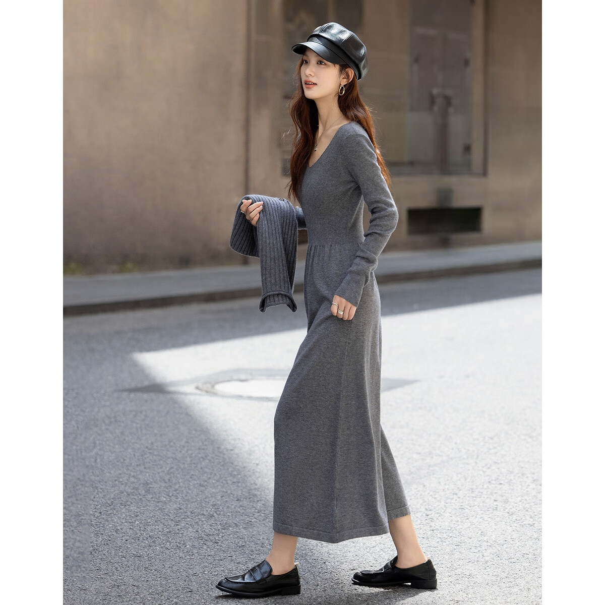 Demana [Quiet Luxury Philosophy] Winter Elegant Stand Collar Loose Vest High Elastic Waist Dress Set Women's Two-Piece Set