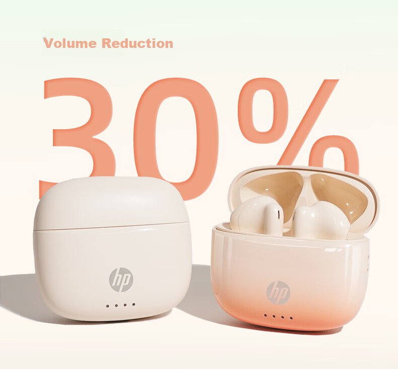 HP H10J True Wireless Bluetooth 5.4 ENC Calling Noise Reduction Semi-In Compact Music Earphones Compatible with Apple Huawei Xiaomi Phones for Gaming Entertainment And Office Use Sunset Orange 14