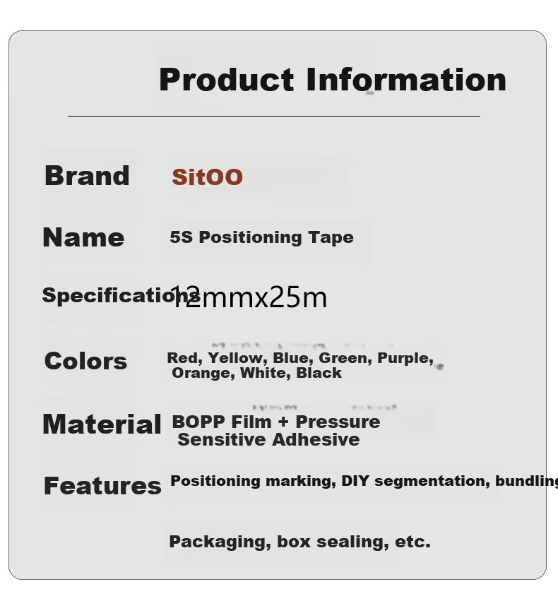 Sitoo Colored Tape, 5S Management, Laboratory Warning Line, Yellow 7 Rolls, Factory Identification, Desktop Marking Tape, 5s Positioning Adhesive Tape 2