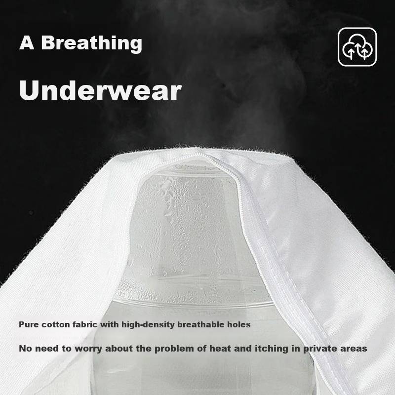 BADIGAO Pure Cotton Disposable Underwear for Women, All-Cotton No-Wash 5-Pack Maternity Period Travel Shorts White 2XL Size