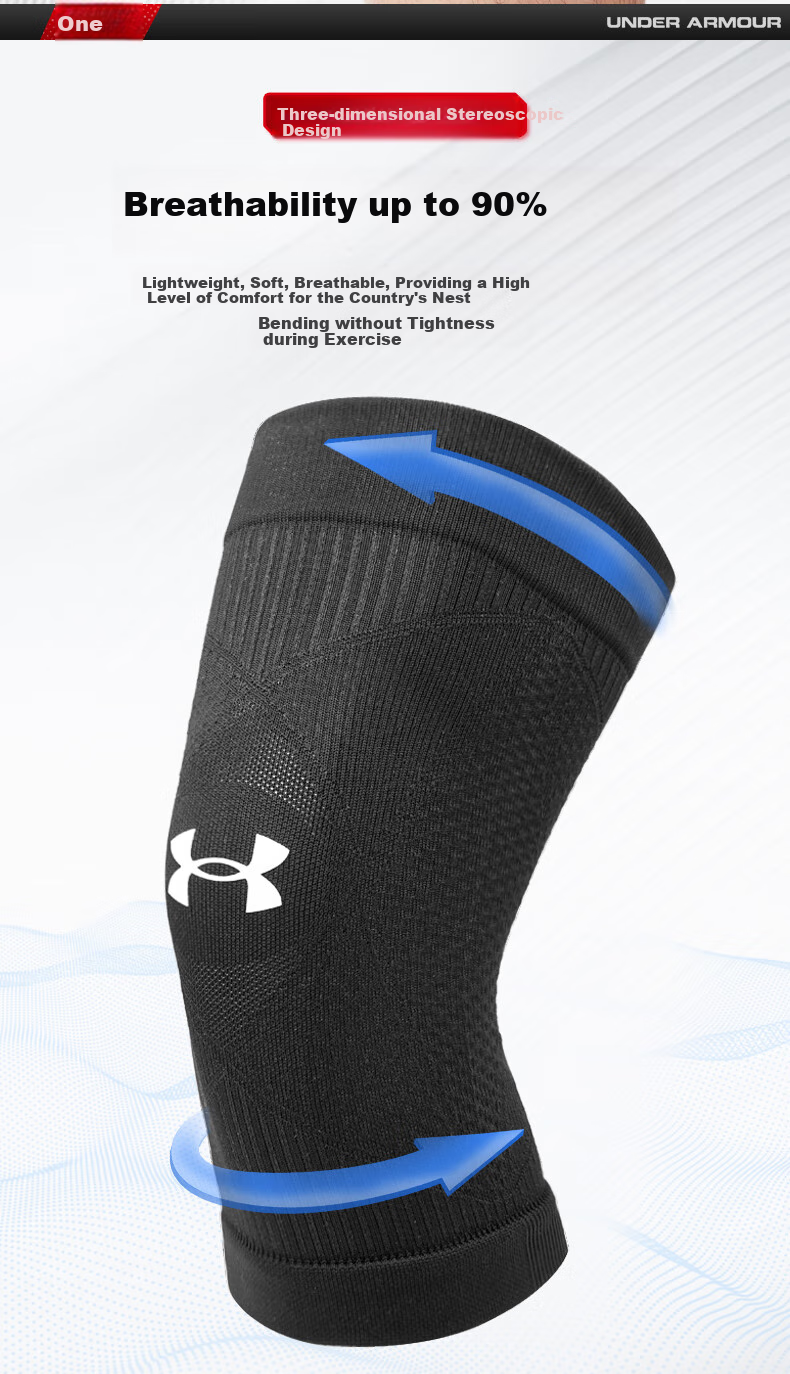Under Armour Knee Brace for Sports, Basketball, Running, Meniscus, Summer Badminton, Patella, Hiking, Old Cold Legs, Knee Joint Protection Gear 7