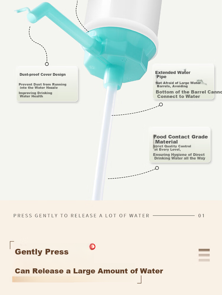 BJ Water Pump, Bottled Water Pump, Manual Water Pressurizer, Water Lifter, Household Water Pumping Device 2