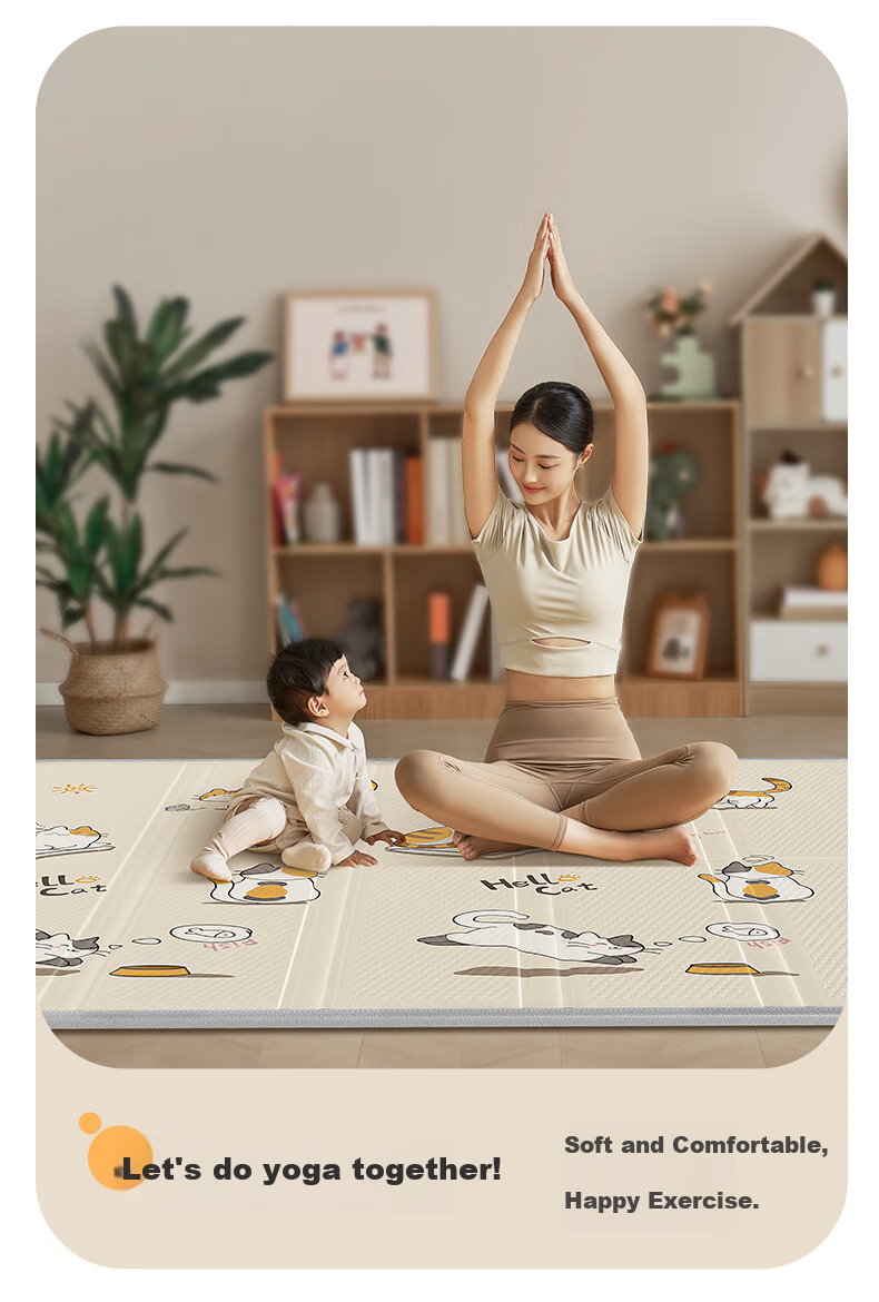 Beiboshi Babybox Cat Paw Crawling Mat, Infant Play Mat, Antibacterial XPE Thickened Foldable, 200*180*2cm 11