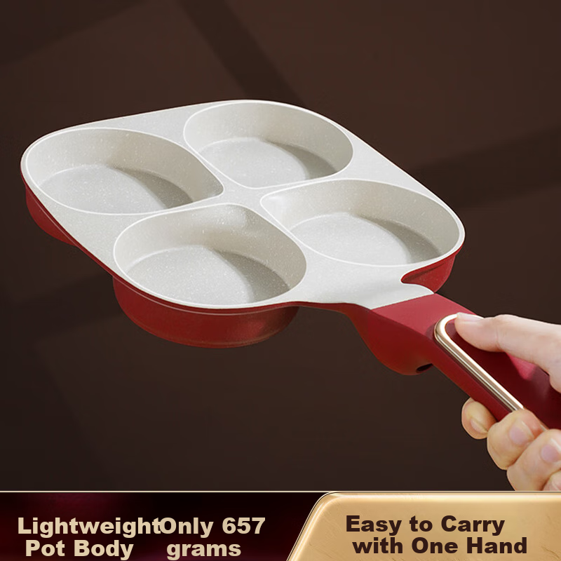 SSN Four-Hole Frying Pan, Egg Maker, Breakfast Pan, Egg Burger Pan, Non-Stick Pan, Egg Frying Pan, Meat And Egg Burger Pa 6