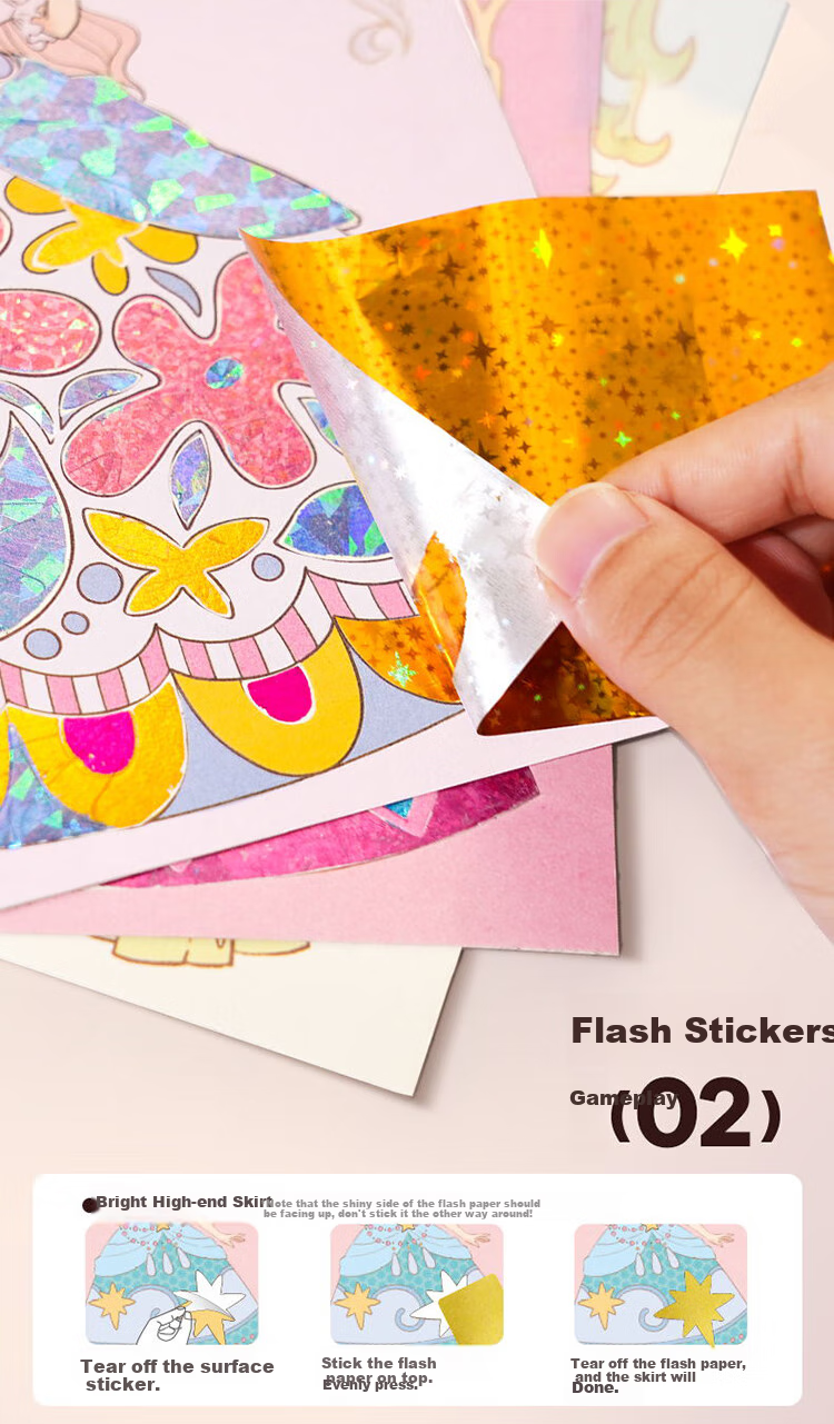 Meiletongnian Princess Diamond Makeup Bag Quiet Book, Handcraft Toy for Girls Aged 4-8, Children's Birthday Gift Box 8
