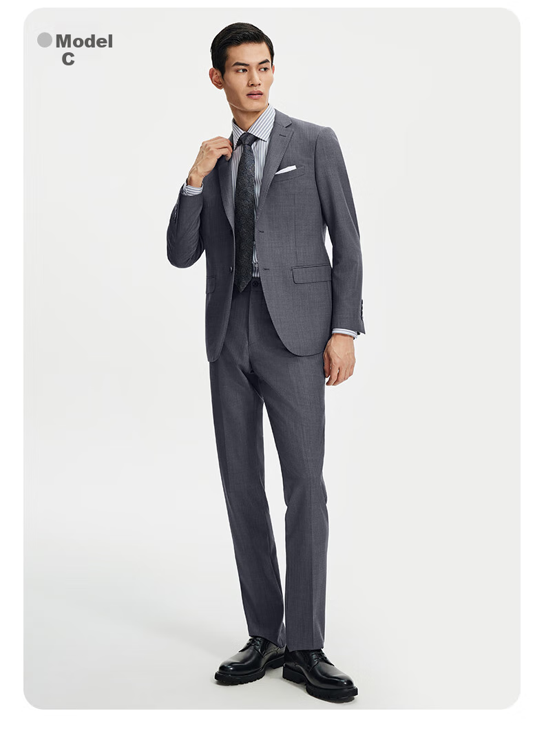 Goldlion [Ziyoux] Spring And Autumn Men's Suit, Machine Washable Wool, Easy-Care Formal Wear, Black, Size 54A 23