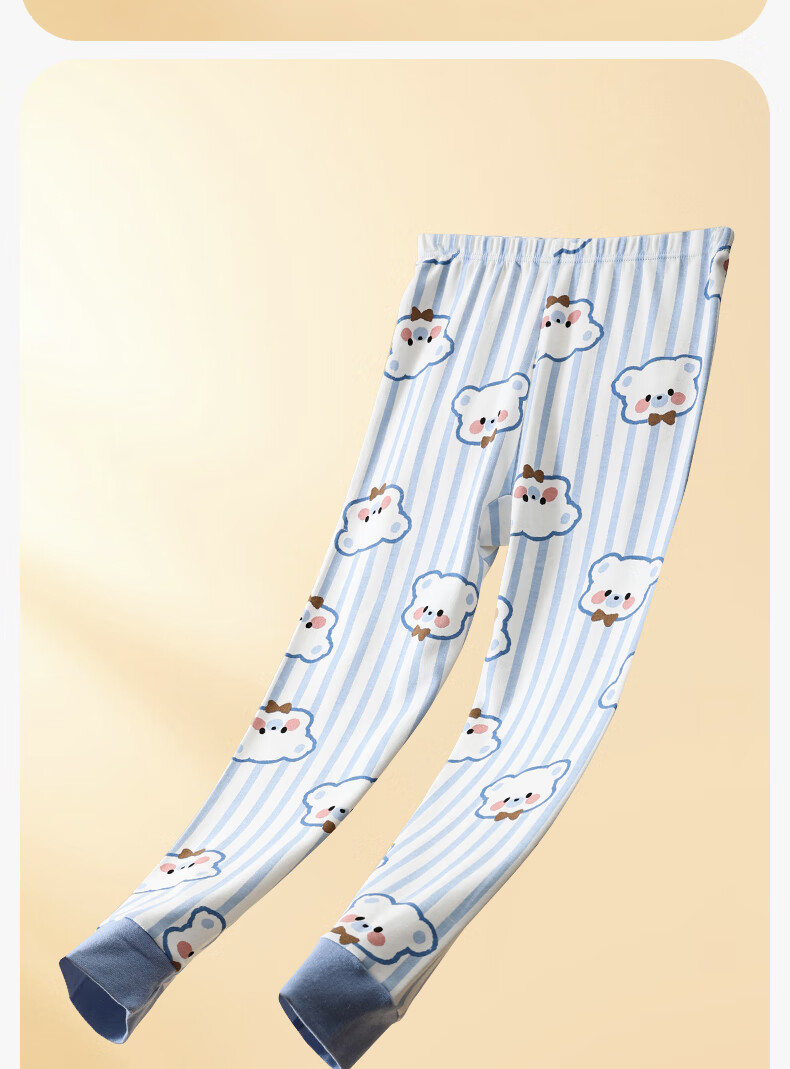 Langsha Children's Autumn and Winter Thermal Sleep Pants Cotton Leggings for Boys and Girls Students 9