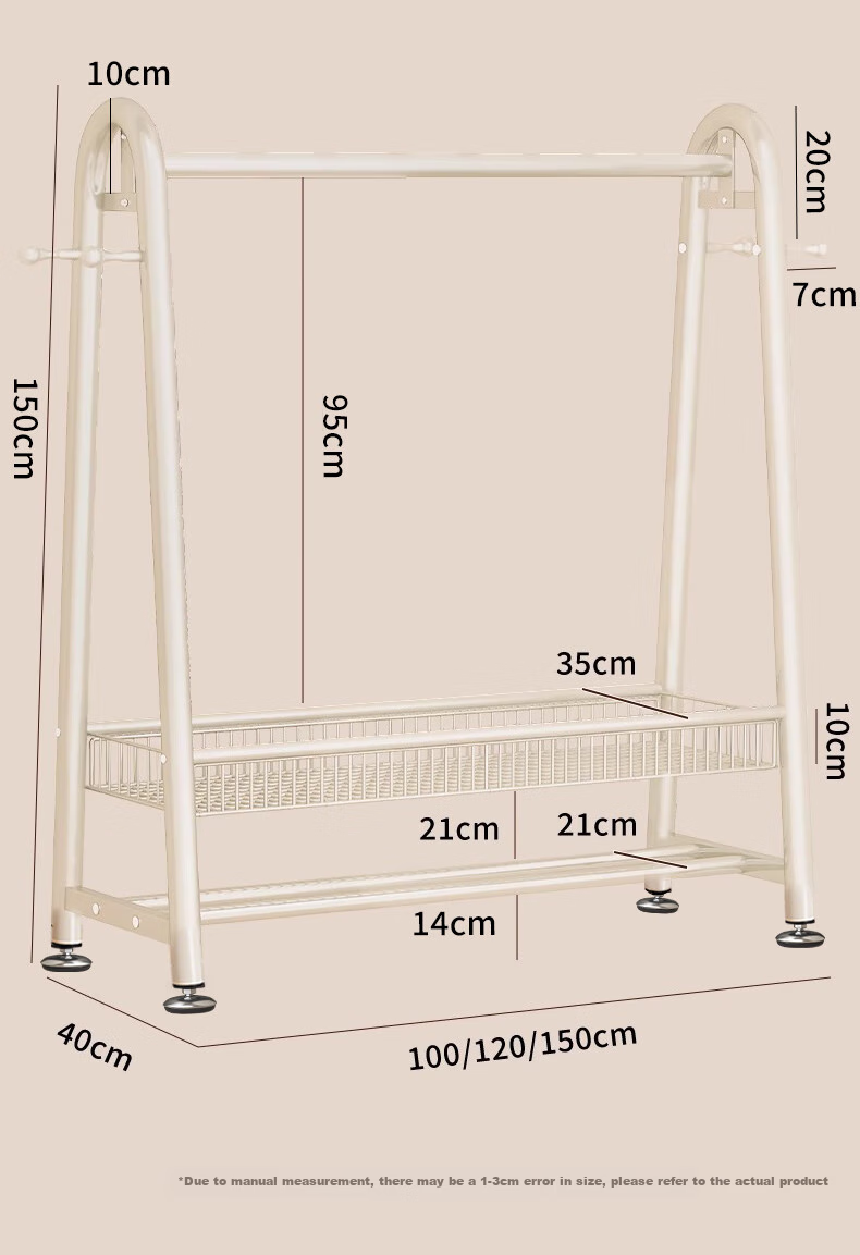 Quanpinwu Floor-Standing Coat Rack, Bedroom-Specific Drying Rack, High-End Storage Rack, V-Shaped Single 150 15