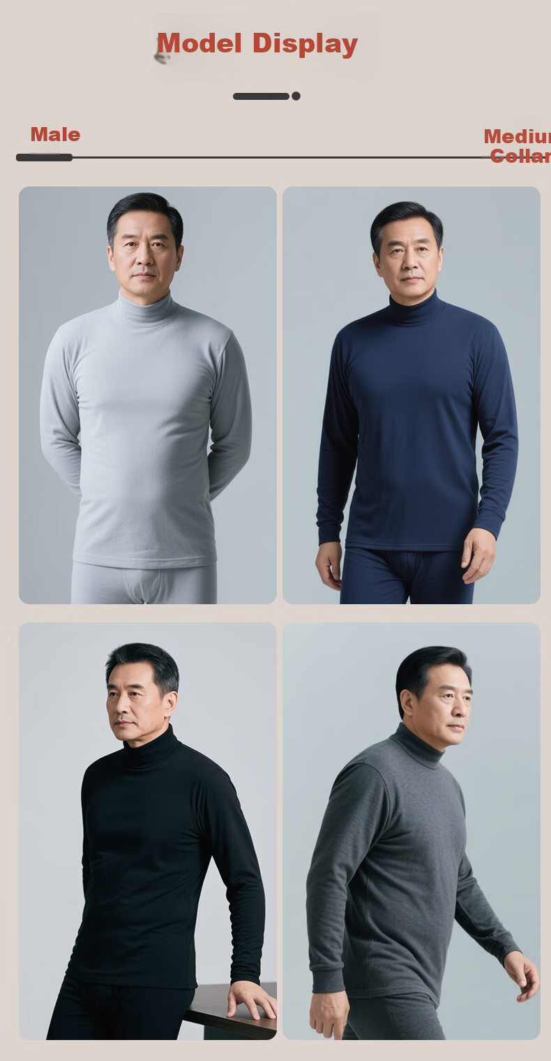 Hengyuanxiang Middle-Aged And Elderly [100% Pure Cotton Autumn Underwear Set] Women's Antibacterial Thermal Underwear Set, Thin Base Layer for Mom's Winter Wear 12