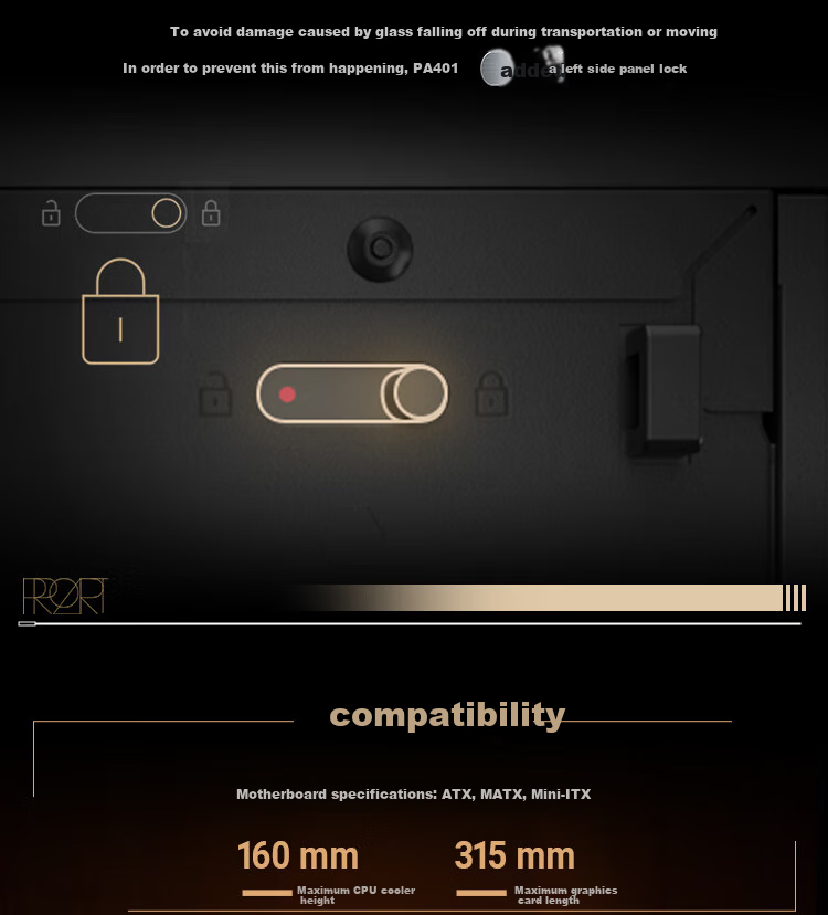 ASUS ProArt Chuangmeng 40 PA401 Woodcraft Edition Case, Powerful Cooling, Wooden Air Grille, Tool-Free Disassembly And Assembly, Power Button Lock, PWM One-Button Setup 9