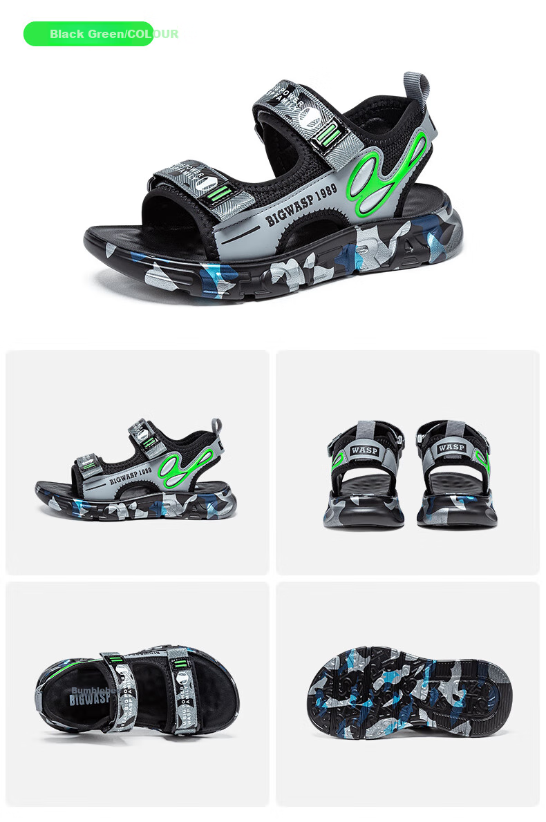 Bumblebee Kids Shoes Summer Soft Sole Non-Slip Black Blue D331237898 Size 27 for Older Children 7