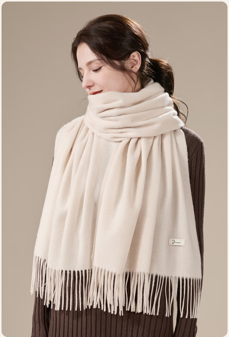 JIUMU Cashmere Scarf for Women, Autumn And Winter Wool Warm Shawl, Gift for Girls Or Mothers, Christmas Birthday Present, Gift Box Packaging 12