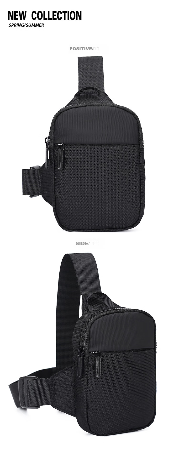 BOSTANTEN Men's Mini Shoulder Crossbody Bag, Student Chest Bag, Waist Pack, Trendy Small Backpack, Functional Bag for Men's Cycling, Phone Pouch 6