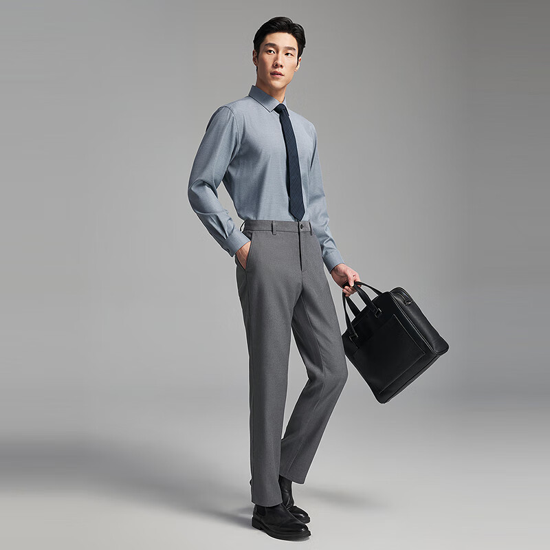 Youngor Plaid DP Wrinkle-Free Long Sleeve Shirt Autumn Winter New Men's Business Casual Pure Cotton Shirt 119684H
