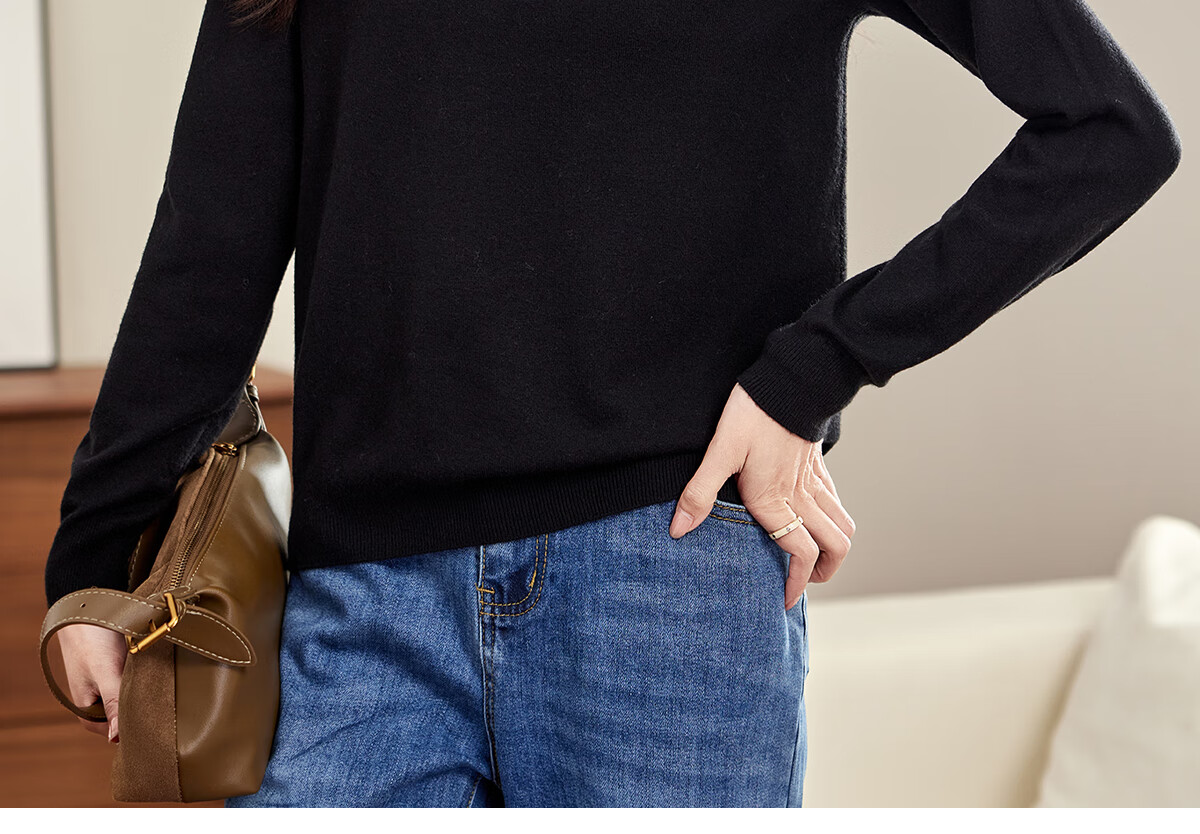 Pincai Women's Knit Sweater Half Turtleneck Autumn Winter Solid Color Base Layer Knit Top PW17ZS952 14
