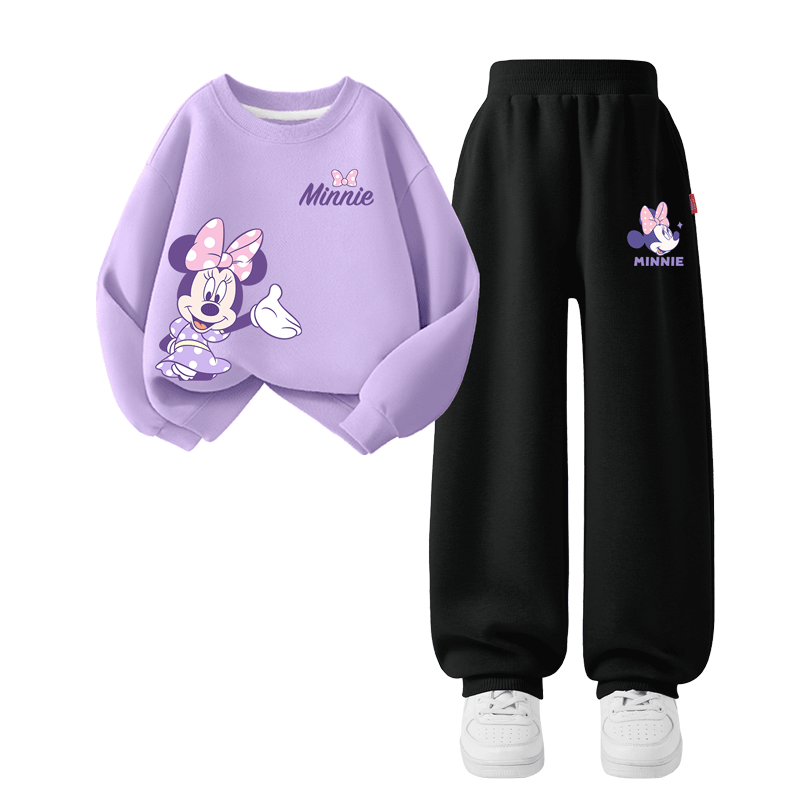 Disney Kids Cartoon Cute Girls' Outfit 2025 Autumn New Fashion Versatile Children's Fall Sportswear