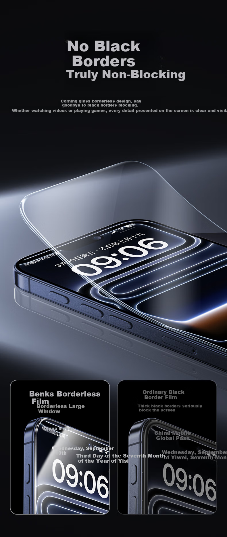 Benks [Corning AR Anti-Reflective] IPhone 18 Pro Anti-Reflective Tempered Glass Screen Protector, High Definition, Borderless, No Obstruction, Apple 17 Pro Anti-Glare Anti-Fingerprint Protective Film 4