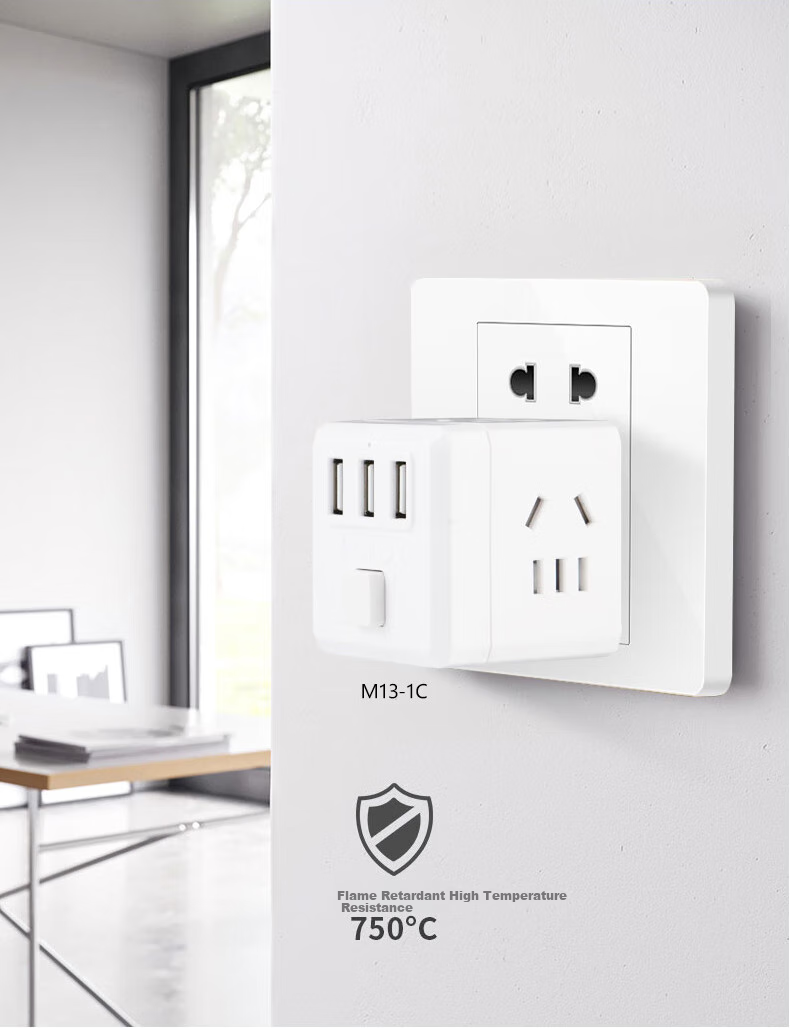 Kyfen Portable Magic Cube Socket, Master Switch, 1.5 Meters, PC Flame Retardant up to 750°C, National Standard Certified, Child Safety Door, Overload Protection, Essential for Rental Apartments 5
