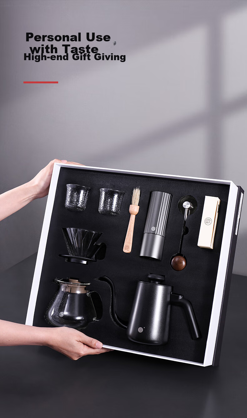 Hero Professional Pour-Over Coffee Set with Grinder, Coffee Cup, Hand-Ground Coffee, 8-Piece Set, Pour-Over Gift Box Present 4